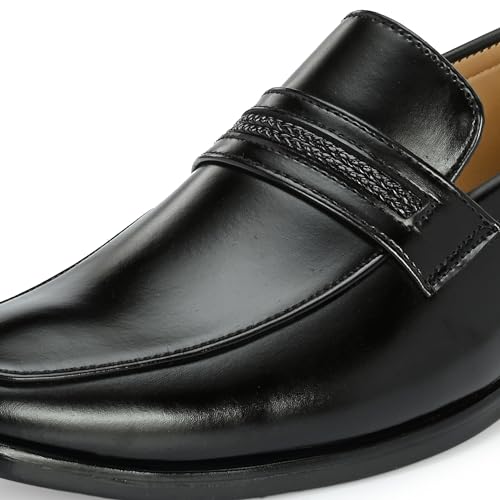 Image of Centrino Mens 6537 Formal Shoe for Men | Soft Cushioned Insole for All-Day Comfort | Stylish & Elegant Design | Perfect for Office, Business Casual & Formal Attire 6537-1 Black 11