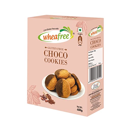 Image of Wheafree Gluten Free Choco Cookies 400g | Lactose Free | Tasty & Crunchy Choco flavoured Cookies | Best Teatime Snacks