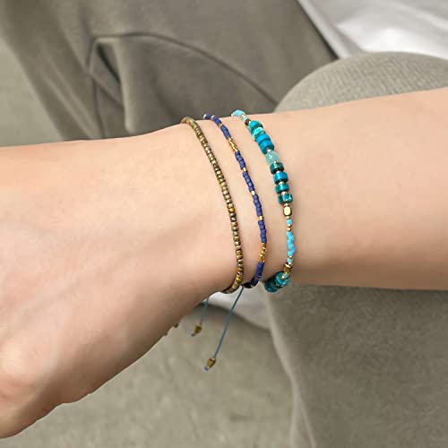 KELITCH Crystal Agate Friendship Bracelet Handmade Miyuki Seed Beads Adjustable Bracelets for Women3