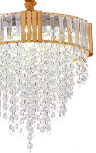 Mini lustre en cristal doré compact pour sublimer les plafonds bas