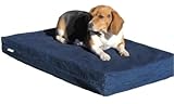 Dogbed4less Orthopedic Gel Cooling Memory Foam Dog Bed with Waterproof Liner and External Durable Denim Cover for Small to Medium Pet 35X20X4 Inches