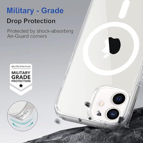 Image of DARKFIT Back Cover Case Compatible with iPhone 12 & 12 Pro | White Mag-Safe Magnetic Cover | TPU Ultra Hybrid | Camera Bump Protection | Compatible with Wireless Charging | Color Clear