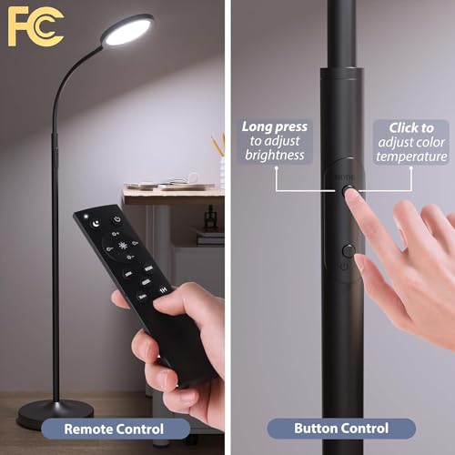 Keepsmile Floor Lamp,Super Bright Dimmable LED Lamps for Living Room Custom Color Temperature Standing Lamp with Remote Push Button - Image 3