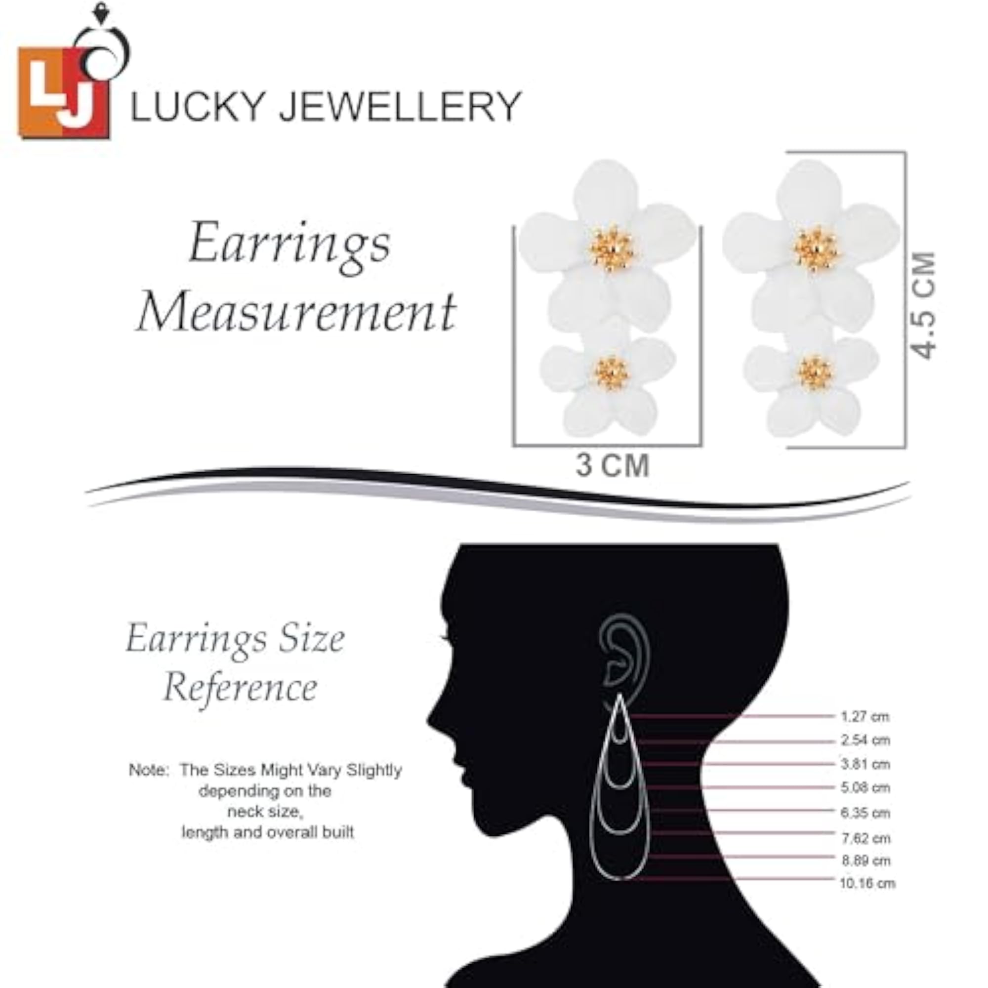 Double Flower Earring Dangle Statement Earrings for Women
