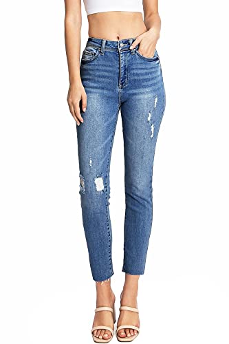 Wax Jeans Women's Juniors High Rise Slim-Straight Ankle Jeans