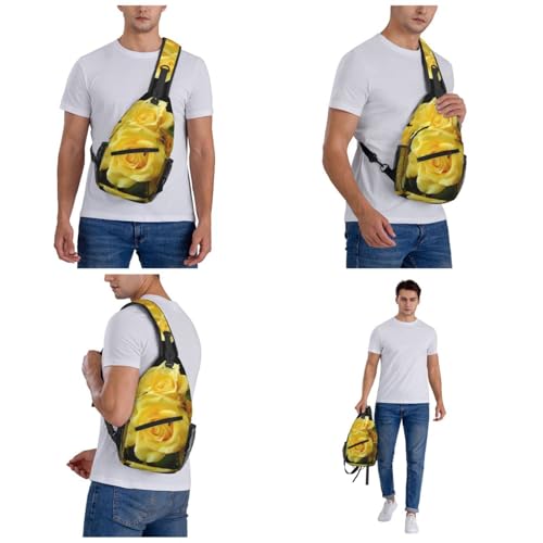 Mochila bolso cruzado estilo sling negra con diseño floral miniatura 6
