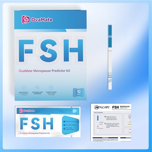 Image of FSH Test Strips for Women Fertility - 10 Pcs, Home Ovarian Reserve & Perimenopause Tracking Kit, Compatible with OvaMate App (iOS & Android), 10 Count