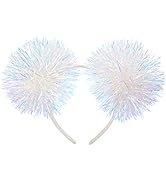 Beaupretty Tinsel Pom Pom Headband Pompom Hair Band for Girls Women Christmas Party Birthday Cosp...