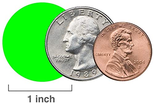 Hybsk 1 Inch Round Blank Fluorescence Green Shooting Target Pasters | Total 1,000 Adhesive Target Dots Per Roll (Fluorescent Green) #TOP5