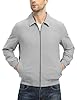 Rdruko Men's Casual Lapel Jacket Lightweight Outdoor Windbreaker Jacket Smart Spring Autumn Jackets for Sport Work Walking Hiking Golf Light Grey 3XL #1