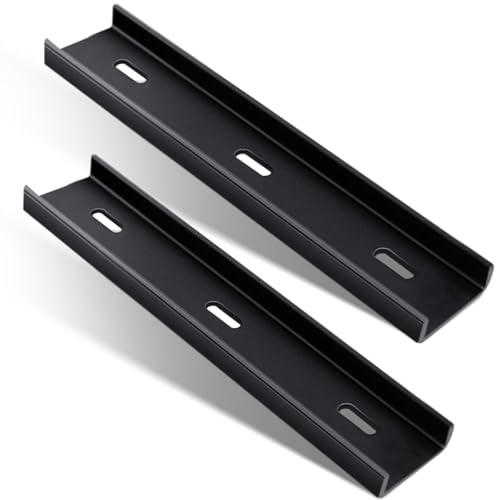Blulu 2 Pcs 8 L X 1.6 W C Channel Steel Support Metal Support Bracing Hidden C Bracket for Table Top Live Edge Slab Woodworking, Black Coat Finish
