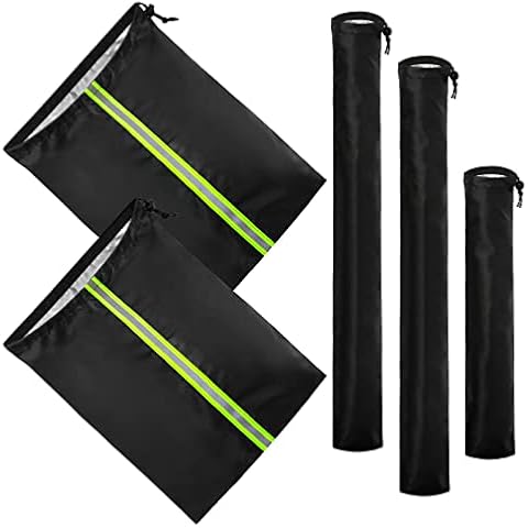Set of 5 Side Mirror Covers and Windshield Wiper Covers - Silver Coated Oxford Cloth with Reflective Strip for Trucks Cars SUVs Vans Winter Freeze Frost Snow Proof Cover
