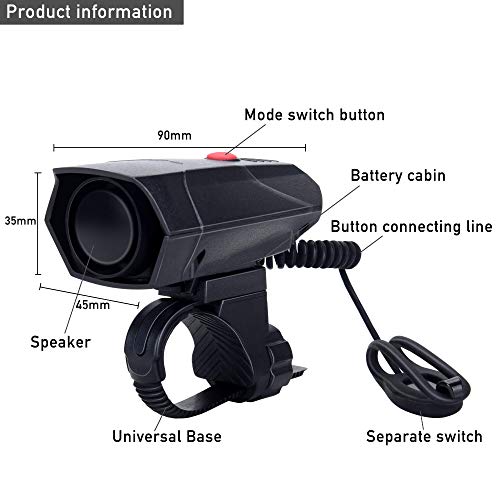image for DAWAY A14 110dB Electric Bike Horn - 5 Sound Modes, Loud Bicycle Handl