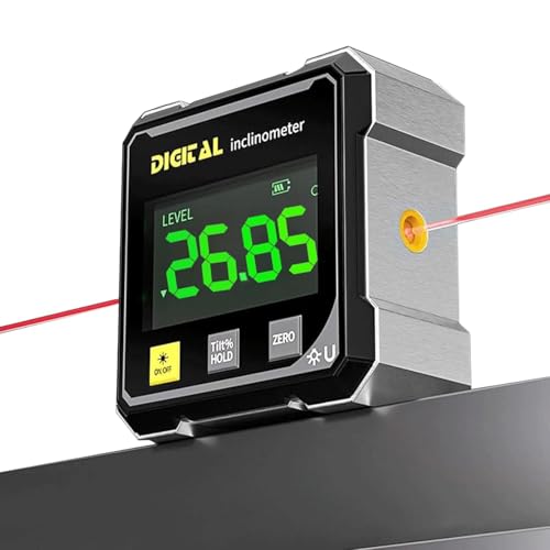 Digital Angle Finder with Electronic Laser 4-Side Magnetic Digital Angle Gauge Digitals Level with LCD Display Magnetic Angle Gauge Waterproof LCD Display for Woodworking Carpentry DIY Projects