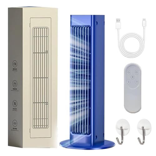Image of Breezamax, Qinux Breezamax, Breeze Max Air Cooler, Rechargeable Portable Air Conditioners with 3 Speeds, Remote Control & 60° Oscillating, No Drilling Small Air Cooling Fan for Bedroom Office (Blue)