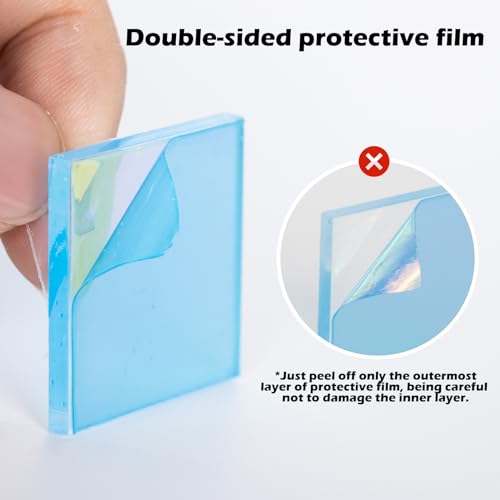Image of 300 Pcs Iridescent Acrylic Sheet 1 /8 inch Thick,Translucent Colored Plastic Sheet 1.18 inchx1.18 inch, Laser Acrylic Plexiglass Sheets for DIY 3D Decorative Painting, Art Projects, Crafts