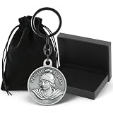 Heiliger Florian Schlüsselanhänger Silber mit Samtsäckchen für Berufs