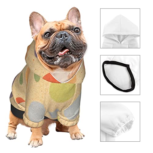 Dog Halloween Costumes With Hat Colorful Polka Dot Pattern Pets Hoodies Pullover Warm Sweatshirt For Cats And Small Dogs Medium #TOP3
