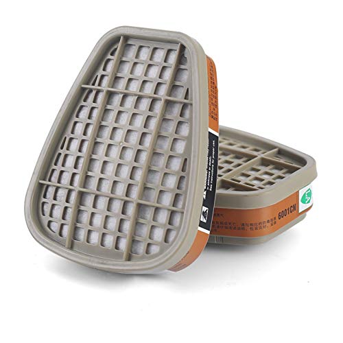 6001 Filter Cartridges for Respirator, Dust-Proof, Organic Vapor, Pollen and Chemical Cartridges, Compatible with 6200, 6800, 7502, FF402 Respirator ï¼2 Pack)