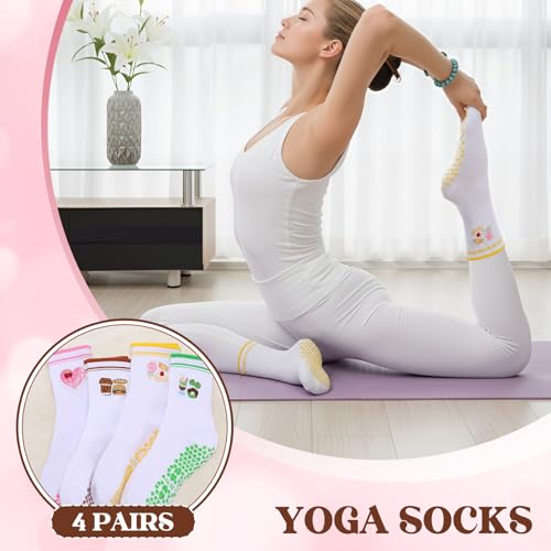 Image of Pilates Grip Yoga Socks for Women Cute Non Slip Socks