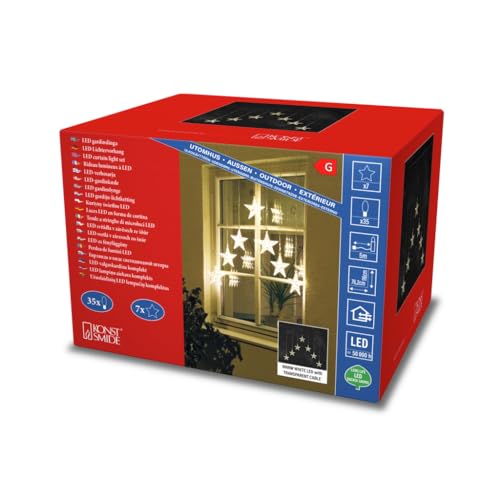 Luces LED decorativas de estrella Konstsmide para iluminar ventanas con 35 diodos blancos
