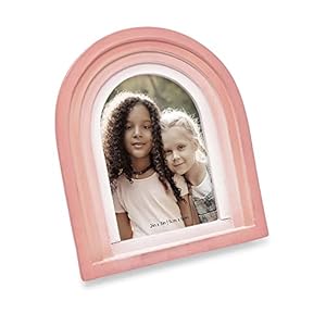 Isaac Jacobs 2×3 Vertical Pink Arc Resin Picture Frame with Gradient Design, Decorative Photo Frame, Tabletop & Wall Display, Hanging Display & Home Decor (2×3, Pink)