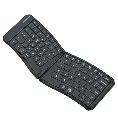 XUMIUZIY Foldable Ergonomic Keyboard, Split Ergonomic Keyboard Bluetooth 5.0 Portable Wireless with Quiet Scissor Keys, for Travel Business, Compatible with Laptop, Smartphone, Tablet