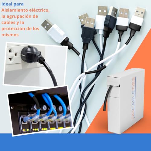 Miniatura 7 de Gocableties - Mini Carrete Termoretractil Transparente - 25,4 Mm X 3,5 M - Contracción 2:1 - Tubo Termoretractil Impermeable Para Aislamiento De Cables, Marcado, Agrupación De Cables Y Reparaciones
