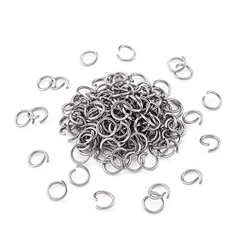 Pandahall 1000Pcs Stainless Steel Open Jump Rings 9mm Round 1.2mm Thick Unsoldered Connector Rings for Chainmail Jewelry Making