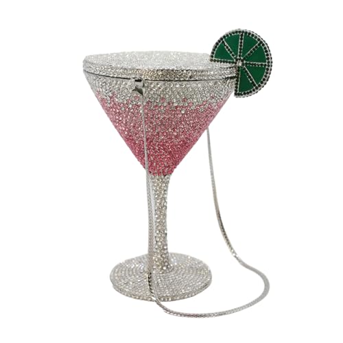 Image of Women Goblet Rhinestone Evening Bag Cocktail Cup Diamond Clutch Funny Crystal Prom Handbag Wedding Purse for Party