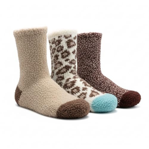 Men's Fuzzy Slipper Socks 3 Pack - Warm & Plush