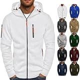 Hoodie Herren Einfarbig Baumwolle mit Reißverschluss Pullover hoodie herren oversize Weißer Kapuzenpullover Oversize Sweatshirt Mit Sport Shirts Heavyweight Kapuzenpulli Hoody Männer Oversized
