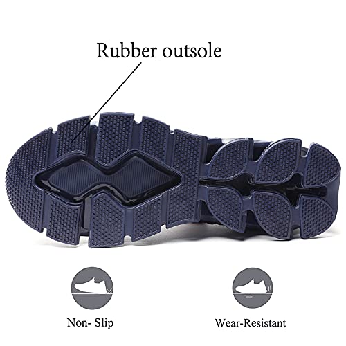 Men's Running Shoes Blade Tennis Walking Fashion Sneakers Breathable Non Slip Gym Sports Work Trainers Navy/Blue #TOP3