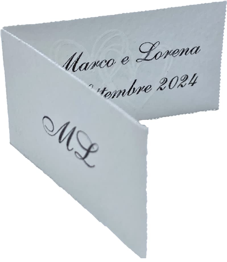 Cartes de mariage pour mariés imprimées avec vos initiales lors de votre réception de noces