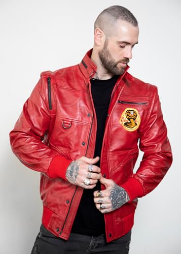 Johnny Lawrence karate kid Jacket Red Faux Leather For Mens3