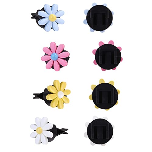 Mini-Factory Car Interior Decoration, Cute Colorful Bow, Rainbow, Daisy Flowers Car Charm Air Vent Clips Accessories For Girls & Women (Daisies - 4Pcs) #TOP2