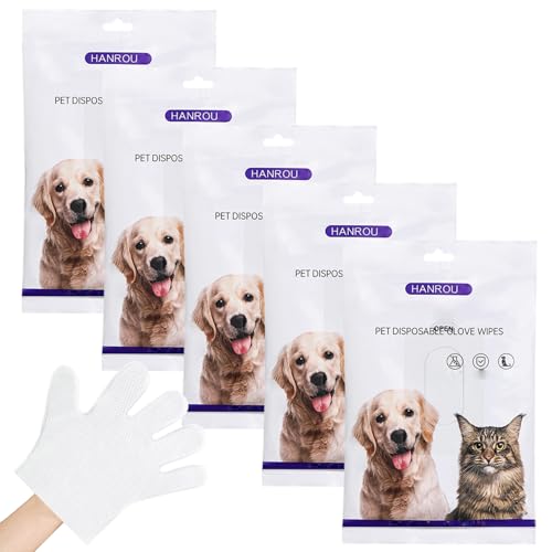 Guantes de limpieza para mascotas resistentes a lamer toallitas gruesas de baño para gatos