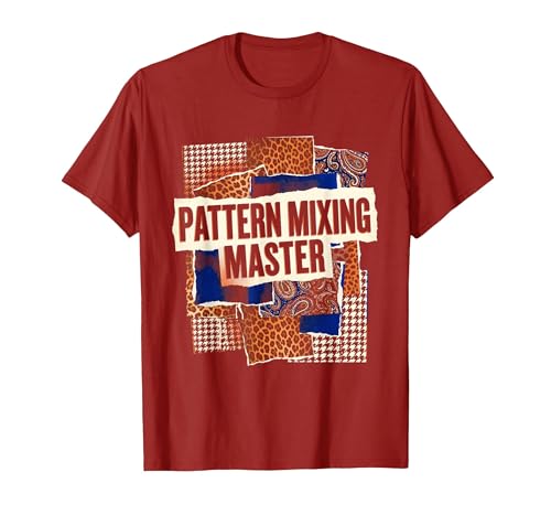 Pattern Mixing Master Men's Bold Fashion Tee T-Shirt, Men, Cranberry Red, X-Large