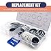 45 PCS Air Conditioner Compressor Port Seal Gasket Kit, Gasket Bonded Seal Assortment, Cooling Pump Sealing Gasket, Universal Automotive Self-Centered Washers (Black)