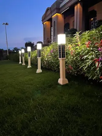 Intenics Kings-1 Solar Bollard Light, Decorative solar pathway light, Automatic wireless bollard light for garden and outdoor