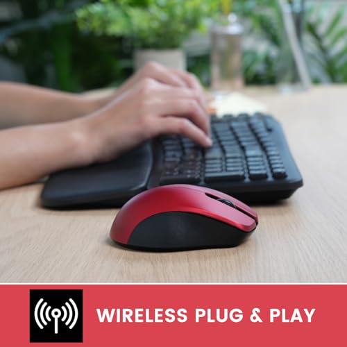 Image of Perixx PERIMICE-621R Wireless Mouse - Silent Click with Ergo Design - Compatible for Desktop and Laptop PC - Wireless 2.4 GHz - Red