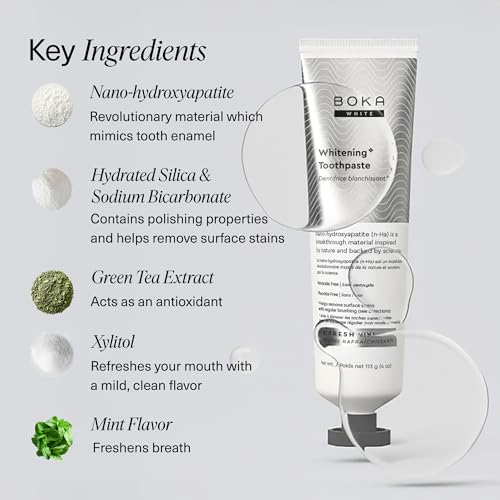 Boka Fluoride Free Toothpaste, Nano Hydroxyapatite Toothpaste, Appropriate for Sensitive Teeth, for Adult, Kids Oral Care - Whitening* Refresh Mint, 4 Fl Oz 1Pk US Manufactured - Image 5