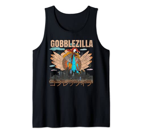 Turkey Day Thanksgiving Gobblezilla Camiseta sin Mangas