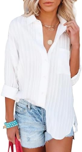 Bsubseach Button Down Shirt Cover Up Bathing Suit Coverups for Women Summer Casual Blouse