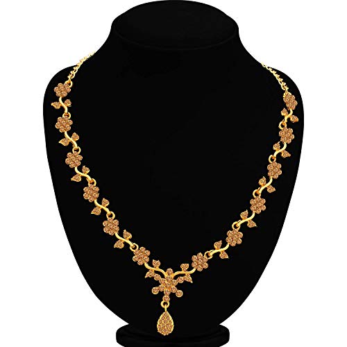 Floral Plated LCT Stone Necklace Set (N79653_D1)