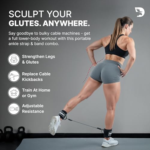 DMoose Ankle Strap for Cable Machine - One Size Fit with Premium Padding, Workout Kickback Ankle Cuffs, Ankle Bands for Working Out, Booty Workouts, Leg Extension, Hip Abductors & Lower Body Exercises by DMoose Fitness - Used condition - Image 2