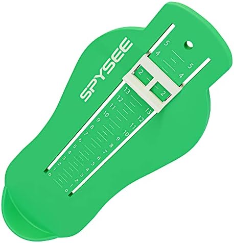 Kids Foot Measurement Device US SIZES | Professional Foot Gauge Kids Measuring Shoe Sizer for 0-8 Years Old Use (GREEN)