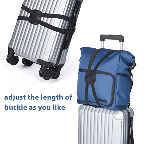 XINRUI 2 Pack Luggage Straps Bungees,Adjustable Suitcase Carry on Bag Handle Portable Tourister Travel Straps Belt Elastic Airport Travel Accessories with Buckles for Baggage Handbag2