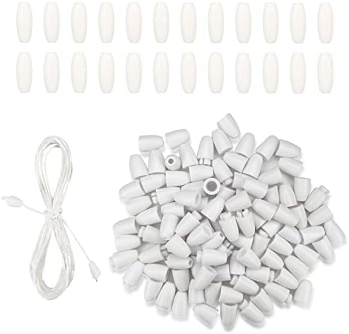 80 Pcs Clasps Beads Plastic Breakaway Clasps Bead Barrel Connectors Nylon Cords and Safety Breakaway Clasps for Necklaces Bracelets Jewelry DIY Craft Making (White)