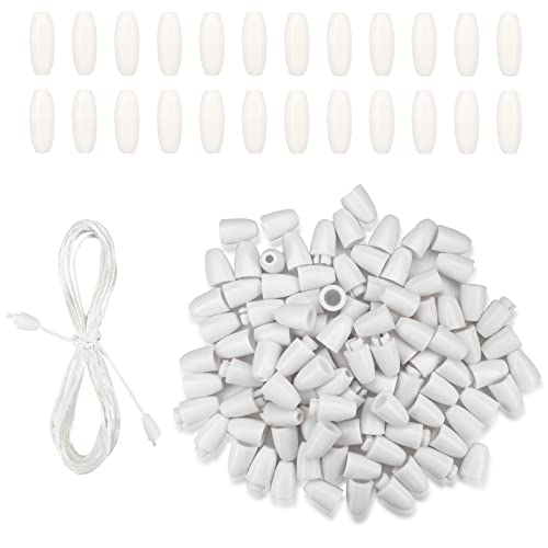 80 Pcs Clasps Beads Plastic Breakaway Clasps Bead Barrel Connectors Nylon Cords And Safety Breakaway Clasps For Necklaces Bracelets Jewelry Diy Craft Making (White) #TOP3